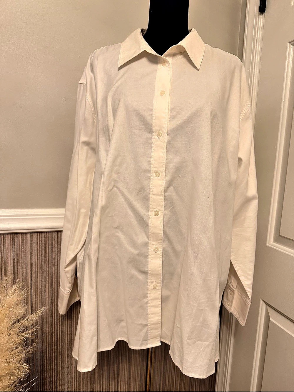 NWT Boden White Oversized Cotton Button Down Shirt US 20-22R